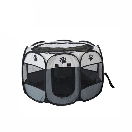 8 Panel Pet Tent Playpen Dog Cat Play Pen Bags Kennel Portable Puppy Crate - L (91X91X58CM)