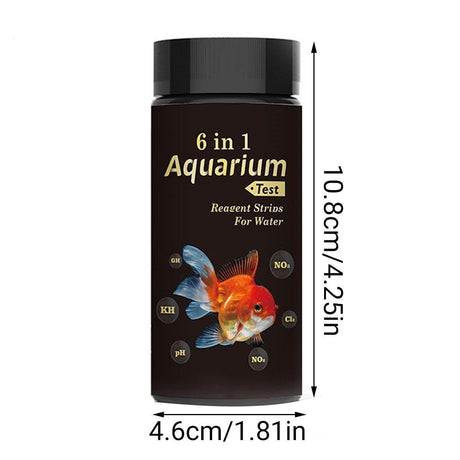 50pcs 6in1 Water Quality Test Strip for Fish Tank Aquarium Pool Accurate Testing