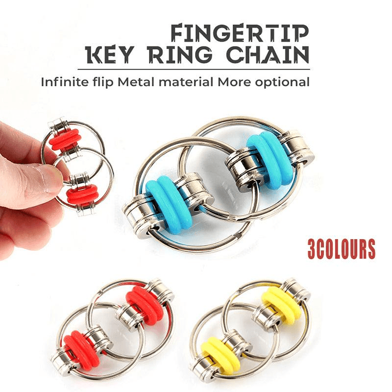 1X Flippy Bike Chain Fidget Toy Stress Relief Sensory - Red