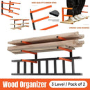 2PCS Wall Mounted Folding Storage Rack Carbon Steel Multi-Layer Organizer