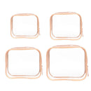 4pcs Durable PVC Cosmetic Bags Easy to Clean Multiple Sizes and Colours 9 Shades - 4pcs-Banana