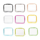 4pcs Durable PVC Cosmetic Bags Easy to Clean Multiple Sizes and Colours 9 Shades - 4pcs-Coffee