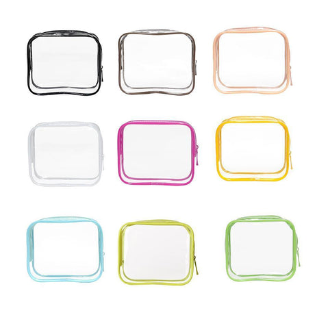 4pcs Durable PVC Cosmetic Bags Easy to Clean Multiple Sizes and Colours 9 Shades - 4pcs-Green