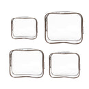 4pcs Durable PVC Cosmetic Bags Easy to Clean Multiple Sizes and Colours 9 Shades - 4pcs-White