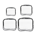 4pcs Durable PVC Cosmetic Bags Easy to Clean Multiple Sizes and Colours 9 Shades - 4pcs-White