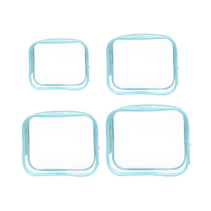 4pcs Durable PVC Cosmetic Bags Easy to Clean Multiple Sizes and Colours 9 Shades - 4pcs-White