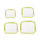 4pcs Durable PVC Cosmetic Bags Easy to Clean Multiple Sizes and Colours 9 Shades - 4pcs-White