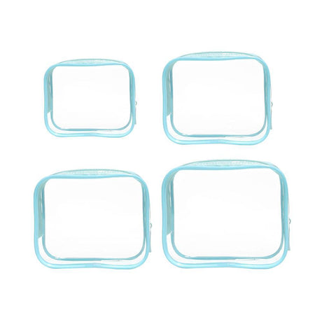 4pcs Durable PVC Cosmetic Bags Easy to Clean Multiple Sizes and Colours 9 Shades - 4pcs-Yellow