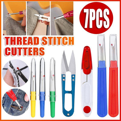 7PCS Seam Ripper and Thread Snips Set for Sewing Stitch Removal and Craft Cutting