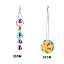 5PCS Hanging Parrot Toys Set with Swings and Ladders for Budgies Cockatiels Cages