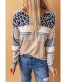 Azura Exchange Leopard Print V-Neck Top - S