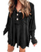 Azura Exchange Buttoned Waffle Knit Long Sleeve Top - S