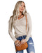 Azura Exchange Lace Crochet V Neck Long Sleeve Top - XL