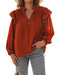 Azura Exchange Pleated V Neck Blouse - S