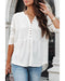 Azura Exchange Waffle Knit Half Button Henley Top