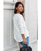 Azura Exchange Waffle Knit Half Button Henley Top