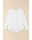 Azura Exchange Waffle Knit Half Button Henley Top