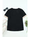 Azura Exchange V-Neck Short Sleeve Blouse with Lace Trim - M