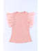 Azura Exchange Ruffle Sleeve Ribbed Knit Top - XL