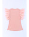 Azura Exchange Ruffle Sleeve Ribbed Knit Top - XL