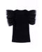 Azura Exchange Mesh Ruffle Sleeve Ribbed Knit Top - L
