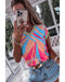 Azura Exchange Geometric Print V Neck Blouse - L
