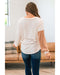 Apricot Color Block Wide Ribbed V Neck Top - XL
