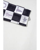 Black Checkerboard Western Elements Printed Mesh Long Sleeve Top - M
