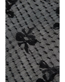 Black Bow Pattern Accent Mesh Long Sleeve Top - S