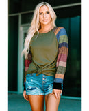 Azura Exchange Long Sleeves Green Pullover Top - 2XL