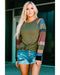 Azura Exchange Long Sleeves Green Pullover Top - 2XL
