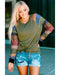 Azura Exchange Long Sleeves Green Pullover Top - 2XL