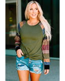 Azura Exchange Long Sleeves Green Pullover Top - 2XL