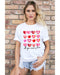 Azura Exchange Hearts Letter Print Short Sleeve T-shirt