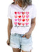 Azura Exchange Hearts Letter Print Short Sleeve T-shirt