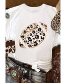 Azura Exchange Leopard Heart Shape Rugby Print T-Shirt