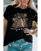 Azura Exchange Leopard Christmas Tree Graphic Print T-Shirt - L