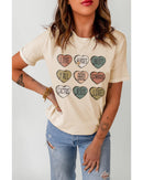 Azura Exchange Heart Shaped Letters Print Crewneck Graphic Tee