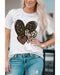 Azura Exchange Leopard Heart Shaped Print Tee