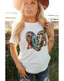 Azura Exchange Heart Shaped Print Crew Neck Graphic Tee