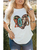 Azura Exchange Heart Shaped Print Crew Neck Graphic Tee