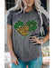 Azura Exchange Leopard Plaid Heart Clover Graphic Print T-Shirt