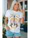 Azura Exchange Nashville Guitar Floral Print T-Shirt - M