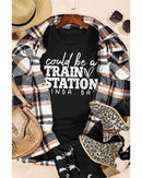 Black Could be a TRAIN STATION KINDA DAY Graphic Tee - S