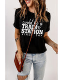 Black Could be a TRAIN STATION KINDA DAY Graphic Tee - S