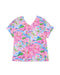 Azura Exchange Loose Fit Floral Print V Neck T Shirt - S