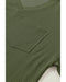 Azura Exchange Jungle Green Corded V Neck Chest Pocket Loose T-shirt - XL