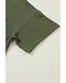 Azura Exchange Jungle Green Corded V Neck Chest Pocket Loose T-shirt - XL