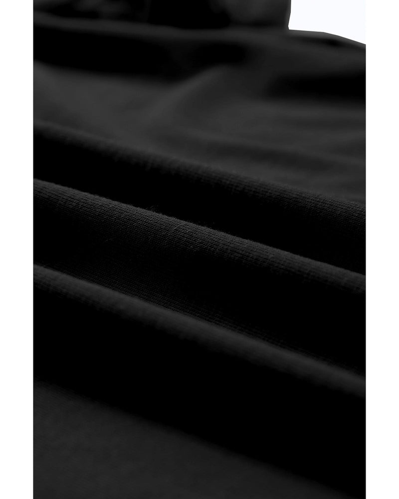 Black Casual Plain Crew Neck Tee - XL