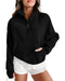 Azura Exchange Black Ribbed Thumbhole Sleeve Sweatshirt - L